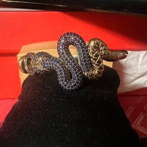 Sapphire and Sterling Silver Snake Bracelet